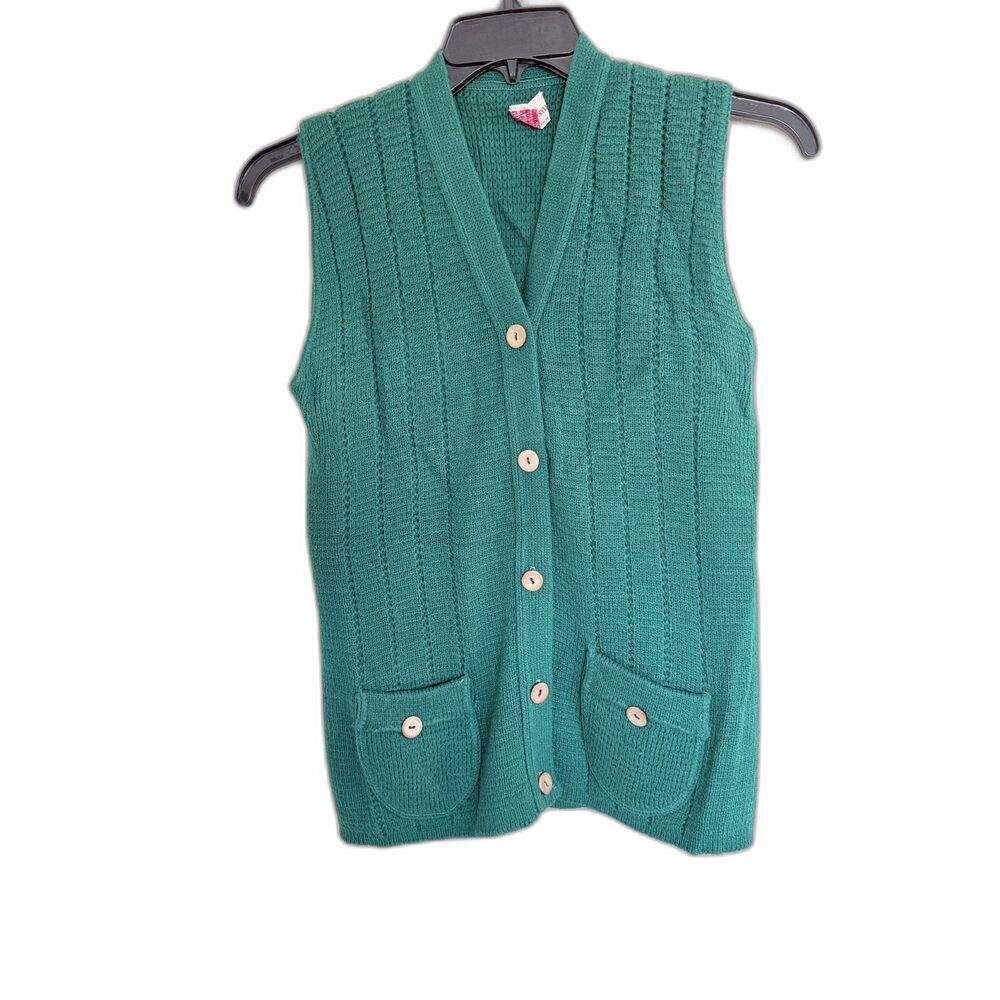 Vintage Basset-Walker Green Knit Cardigan – Retro 70s/80s Grandpa‎ Sweater